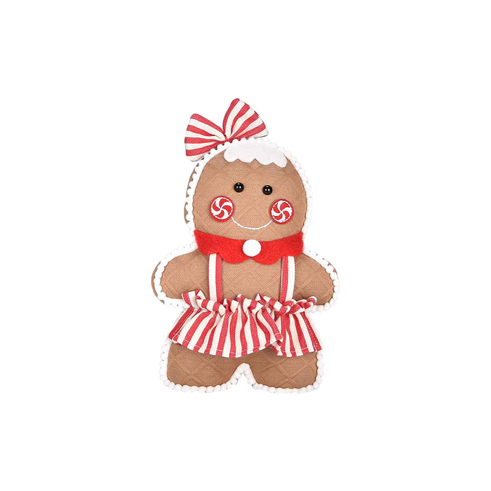 Standing Mrs. Gingerbread Man with Candy Cheeks