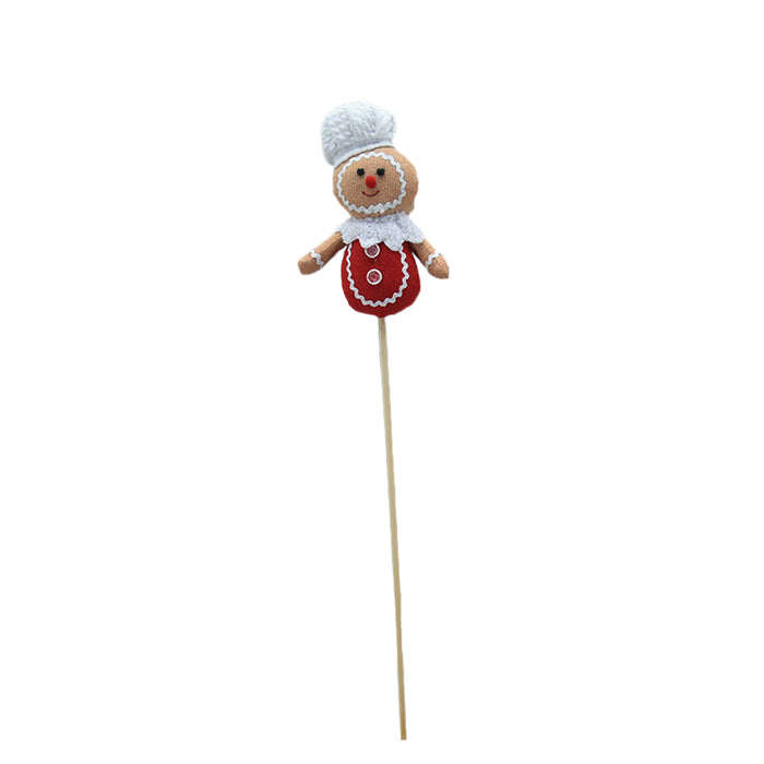 Mr. Gingerbread Man on Stick with Red Body