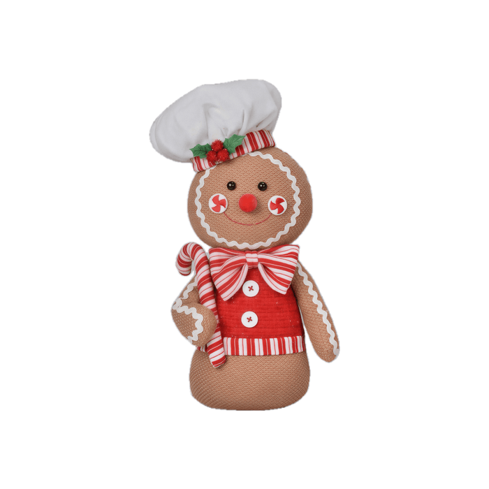 33cm Mr. Gingerbread w/ Candy Cane