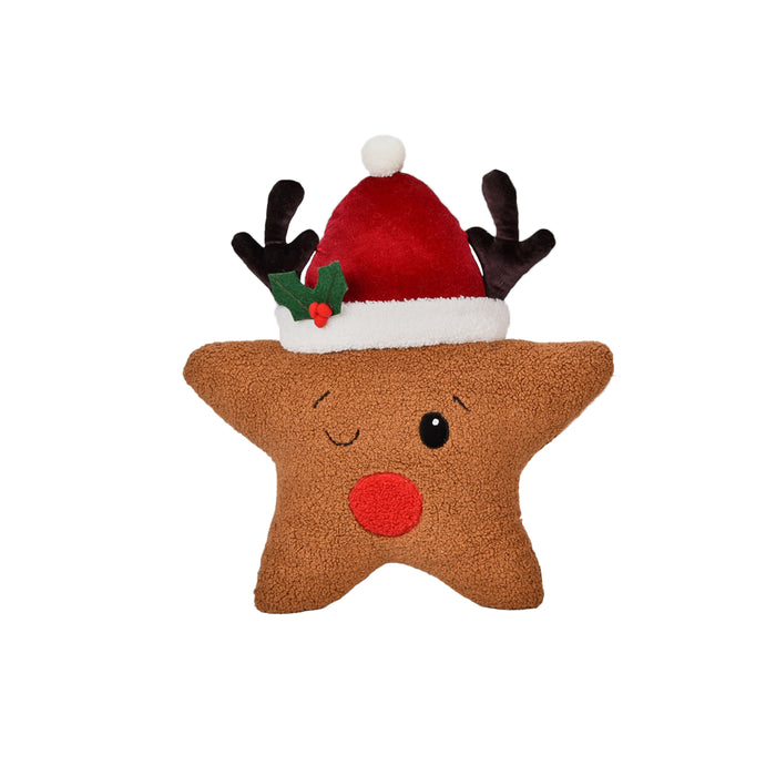 Star Shaped Cushion w/ Reindeer