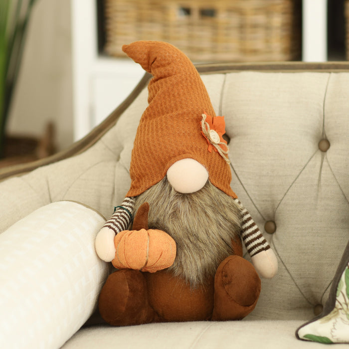 Sitting Gnome with Pumpkin
