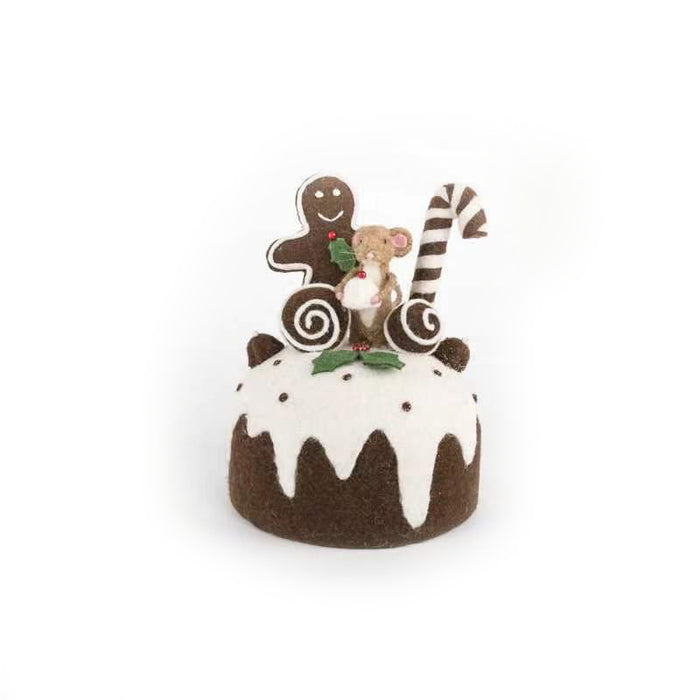 Felt Christmas Pudding with Mice