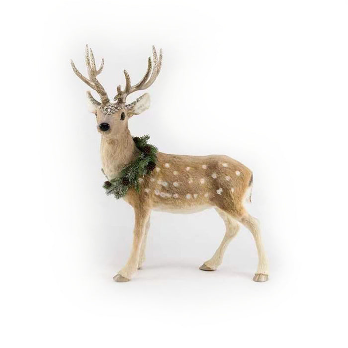 Standing Deer with Wreath