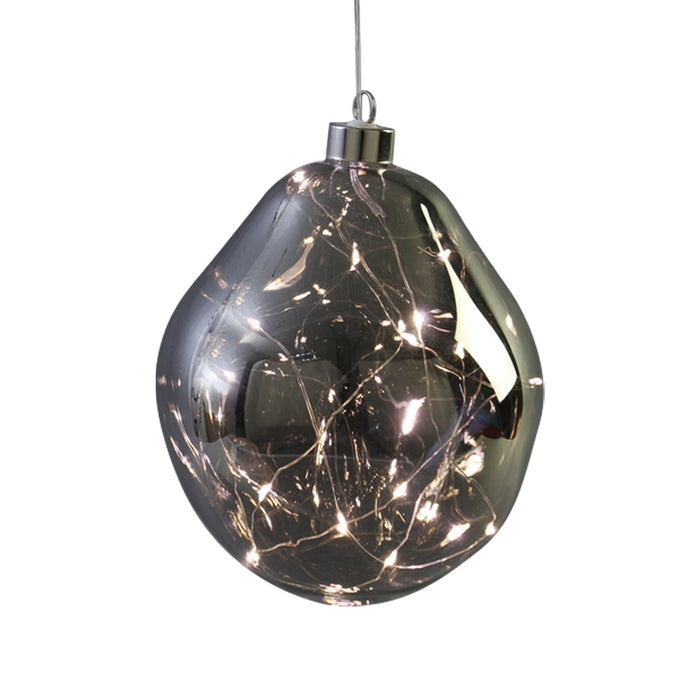 15cm LED Organic Glass Ball in Colour Antracite