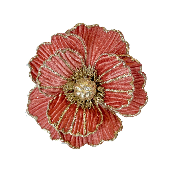 3pc Pink Poppy Clip Flower