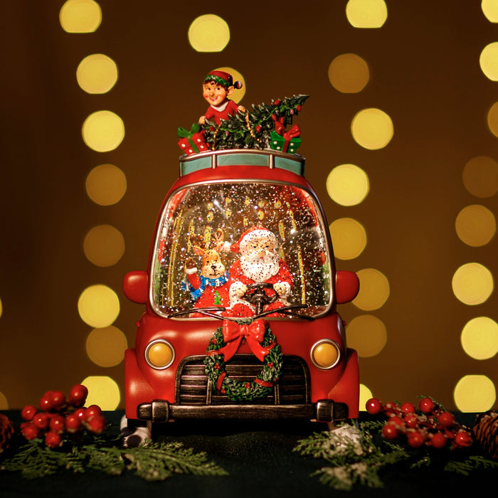 Snowing Snow Coach w/ Santa