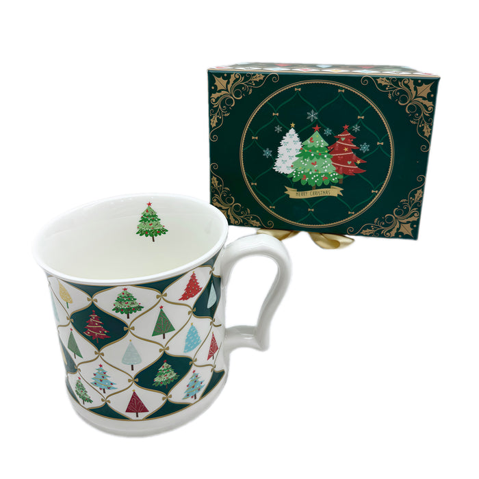 Xmas Gift Box Mug w/ Merry Tree Tile