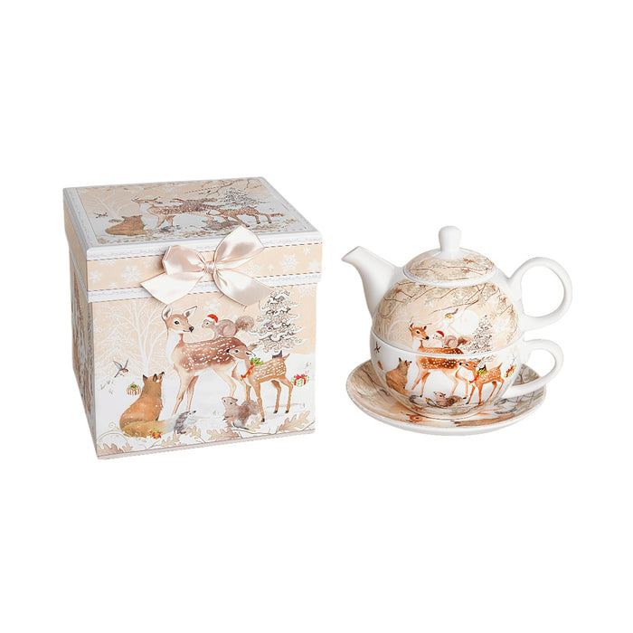 Xmas Gift Box Tea for One w/ Fawn Tale