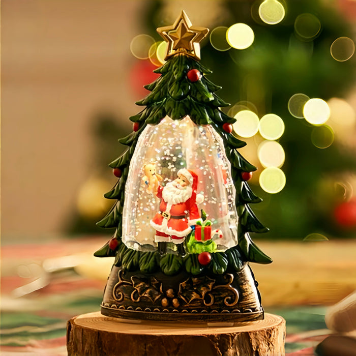 Snowing Mini Christmas Tree w/Santa