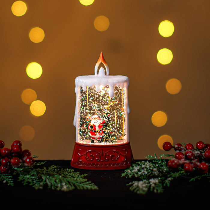 Snowing Mini Candle w/ Santa
