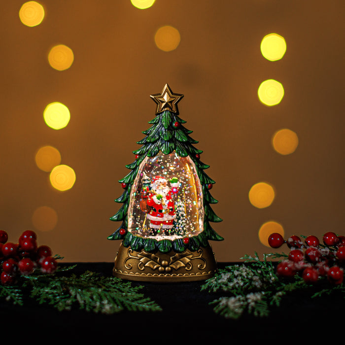 Snowing Mini Christmas Tree w/ Santa