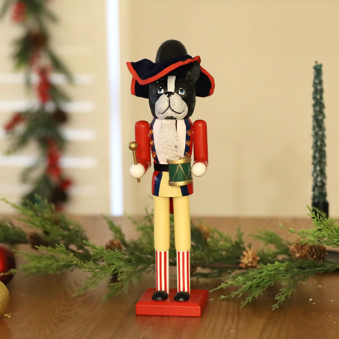 Wooden Bulldog Nutcracker - with Drums 38cm