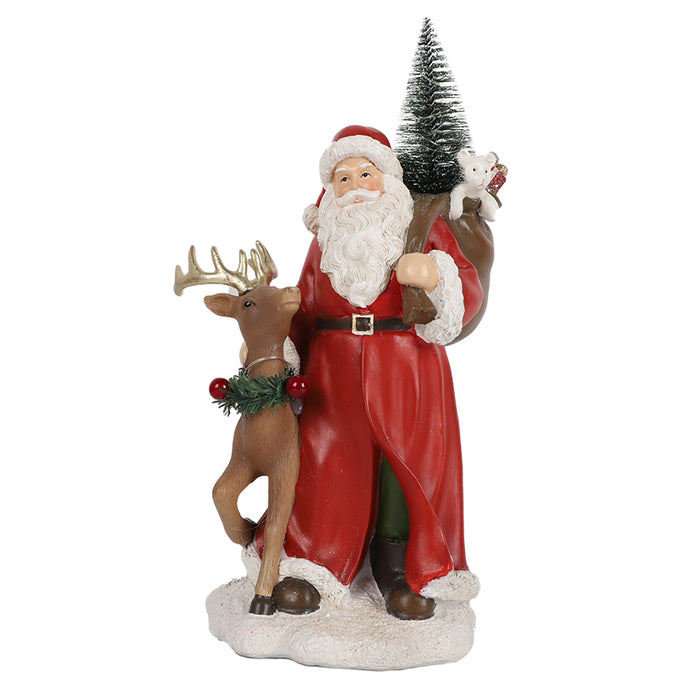 Resin Santa with Reindeer