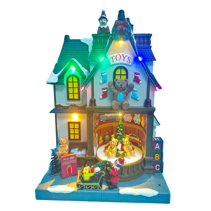 LED Toy Shop with Rotating Bear