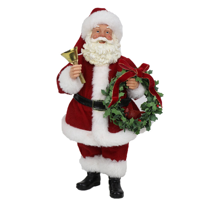 11" Santa with Bell and Wreath