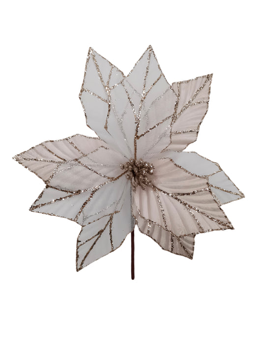 23cm SheerVelvet Poinsettia w/Mauve
