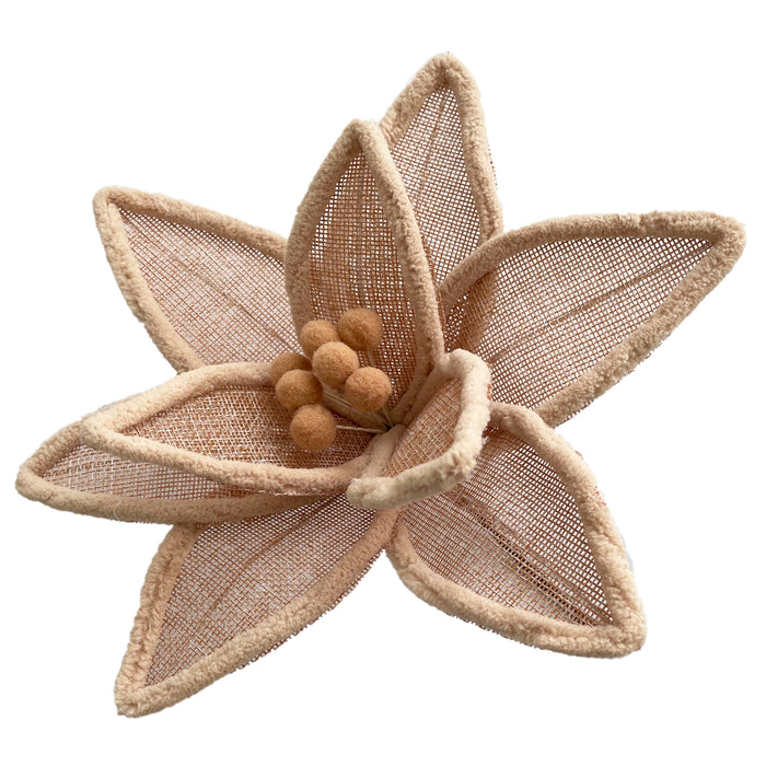 3pc Natural Poinsettia Pick