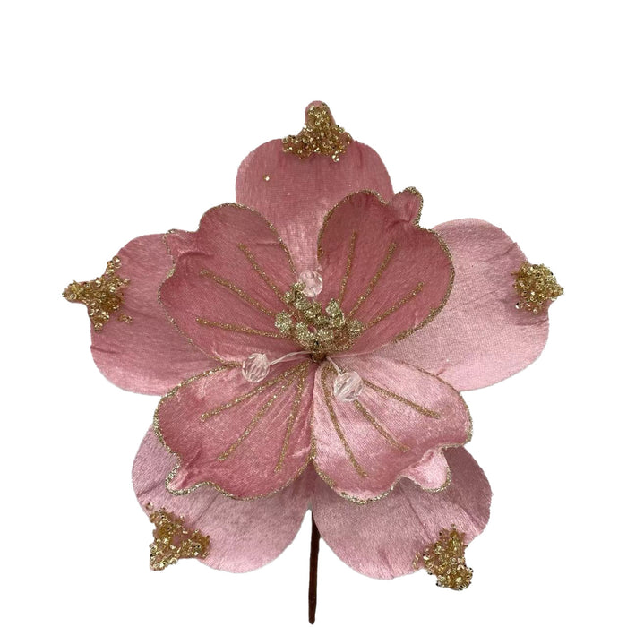 20cm Gilded Magnolia w/ Pink