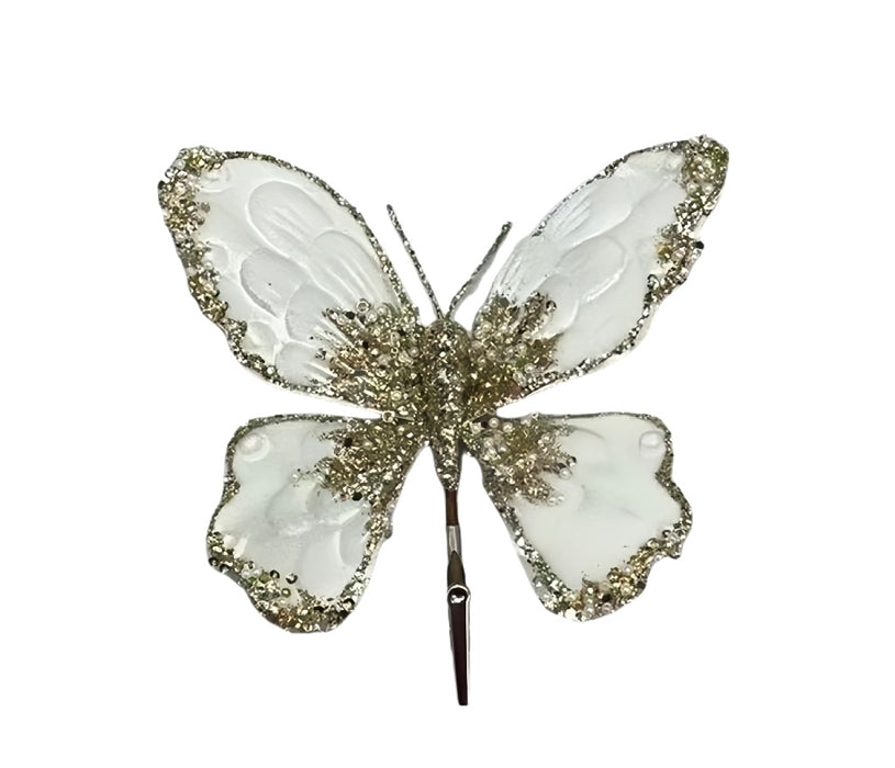 19cm Velvet Butterfly w/ White