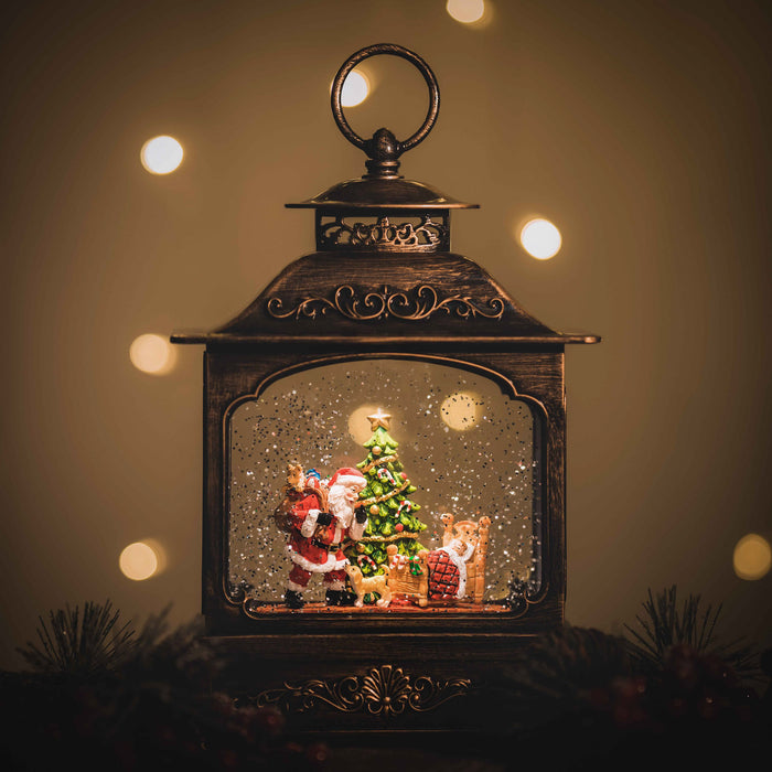 Xmas & Co. Christmas Snowing French Lantern - Santa