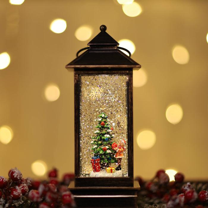 Christmas Snowing Malta Lantern - Xmas Tree