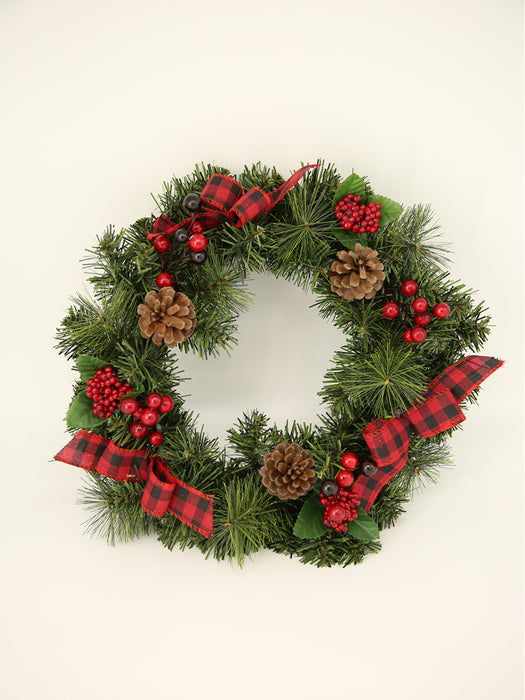 45cm Berry and Pinecone Decorated Wreath