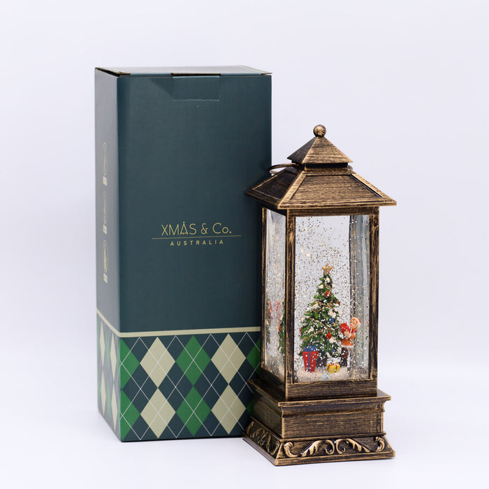 Christmas Snowing Malta Lantern - Xmas Tree