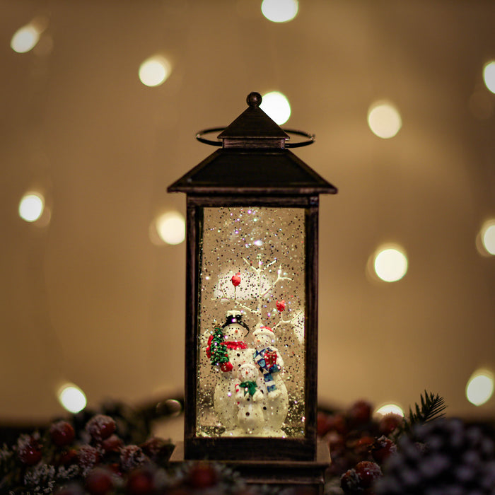 Christmas Snowing Malta Lantern - Snowmen