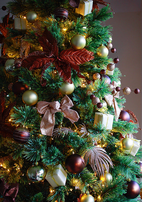 Christmas Baubles Decoration Set Copper Bronze & Gold (28 pc)
