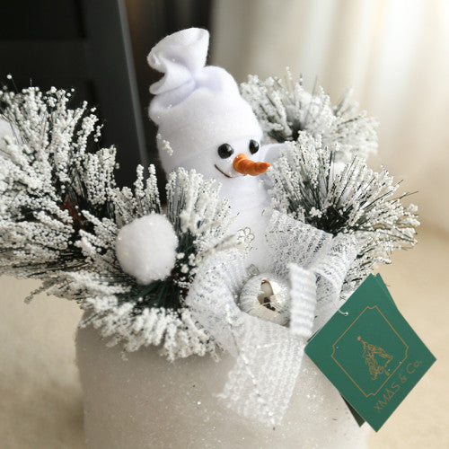 Small Snowman on Pillar