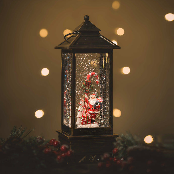 Christmas Snowing Malta Lantern - Santa