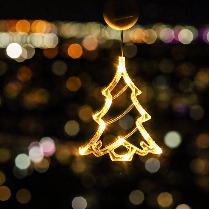 2pcs Window Suction Cup Hanging Light - Xmas Tree