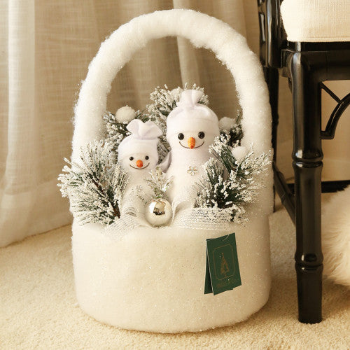Large Snowman in Basket