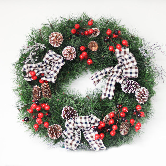 70cm Berry and Pinecone Decorated Wreath