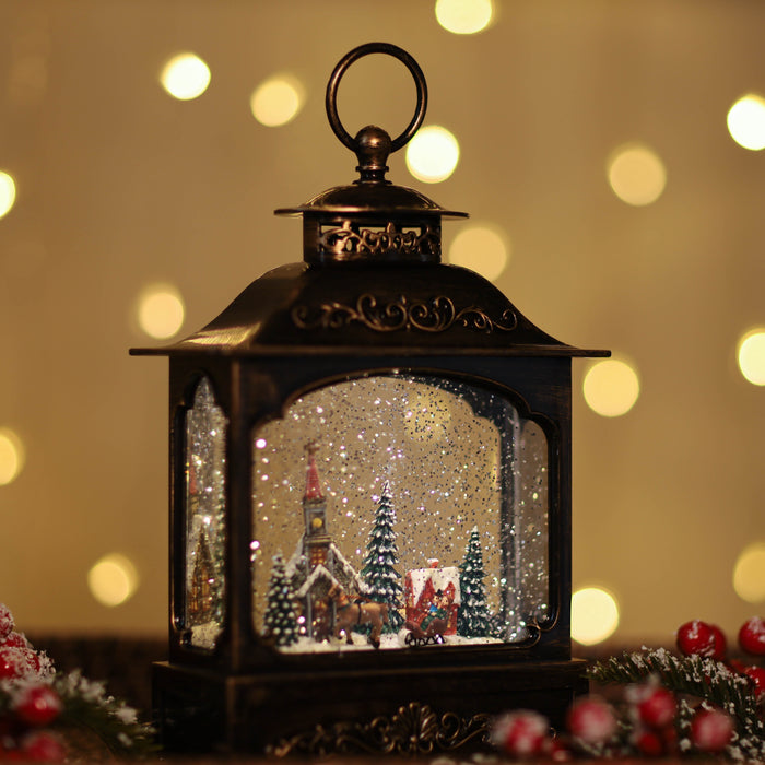 Christmas Snowing French Lantern - Xmas Town