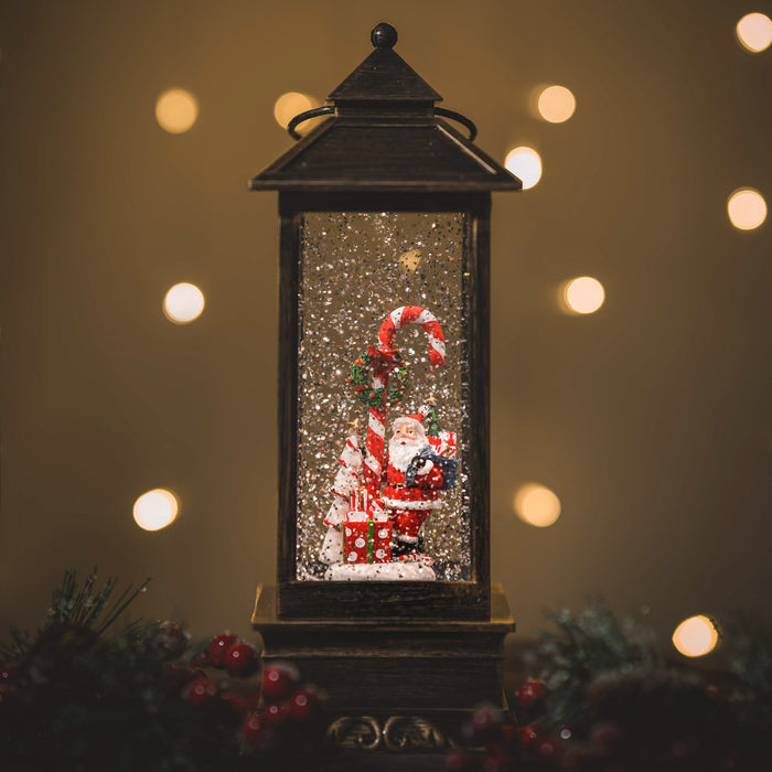 Christmas Snowing Malta Lantern - Santa