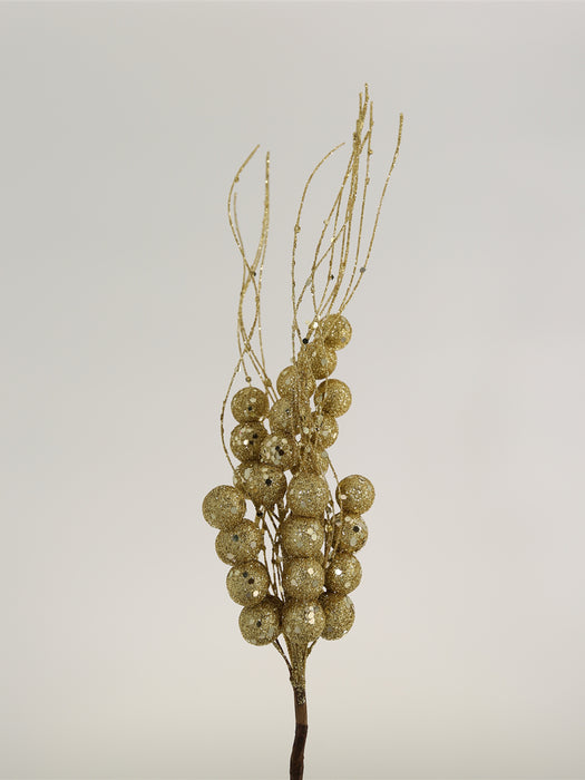 3pcs Glitter Berry Spike Golden