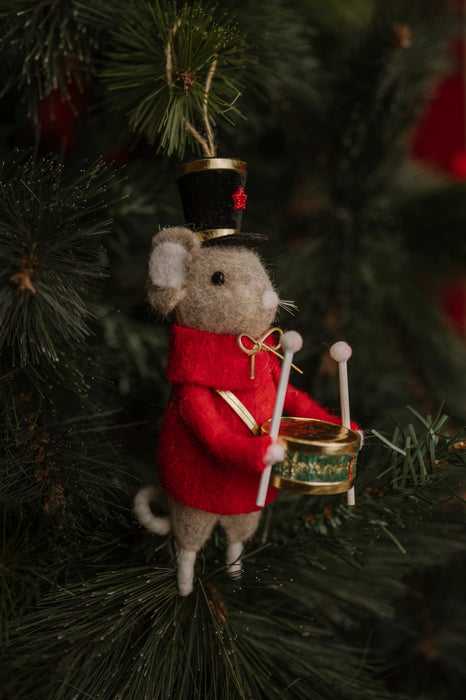Felt Circus Mouse w/ Drummer