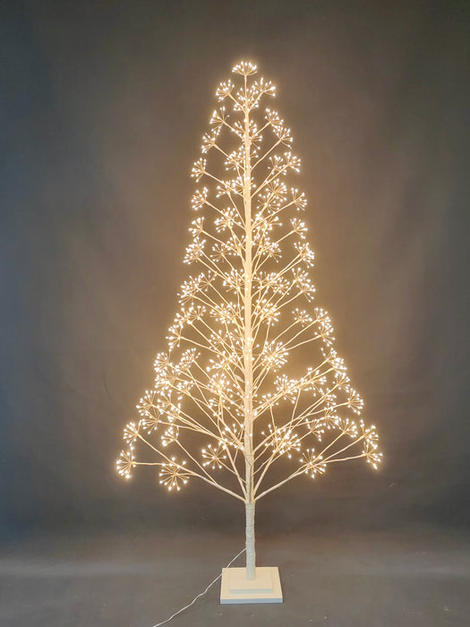 White Twinkle Starburst Tree with Warm White LED Light 210CM