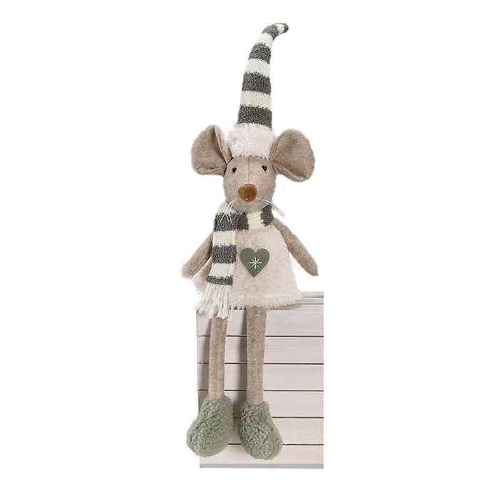 ST Sitting Mouse w/ Stripe Scarf