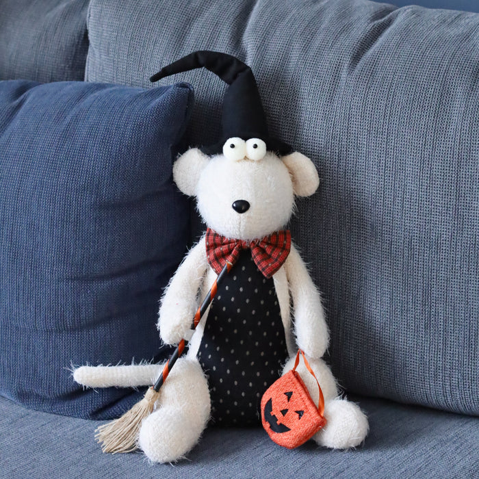 Halloween Sitting Mouse w/ Besom
