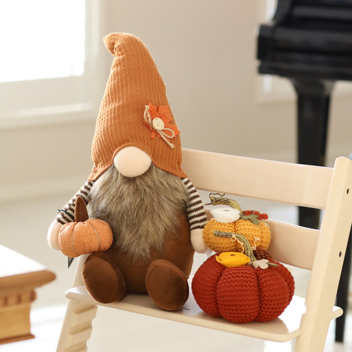 Sitting Gnome with Pumpkin