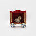 Felt circus lion wagon in red and gold – front view