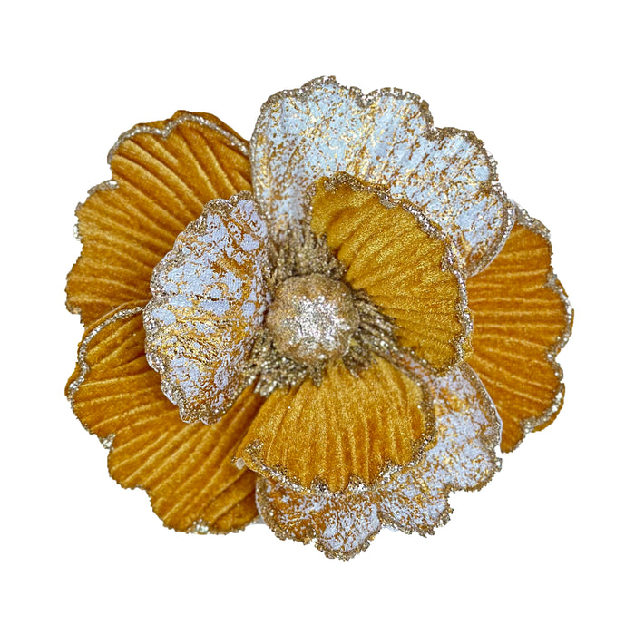 3pc Golden Poppy Clip Flower