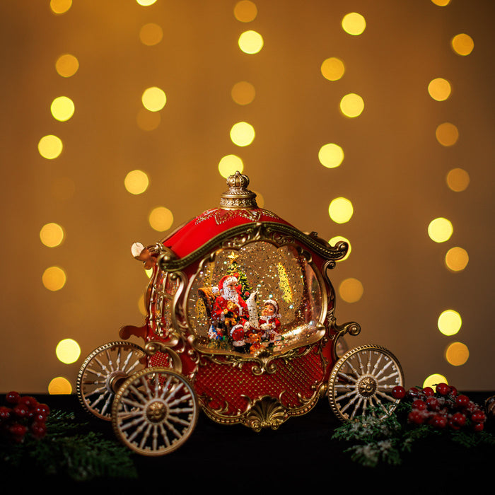 Snowing Red Carriage w/ Santa