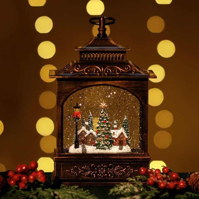 Snowing French Lantern w/ Xmas Town