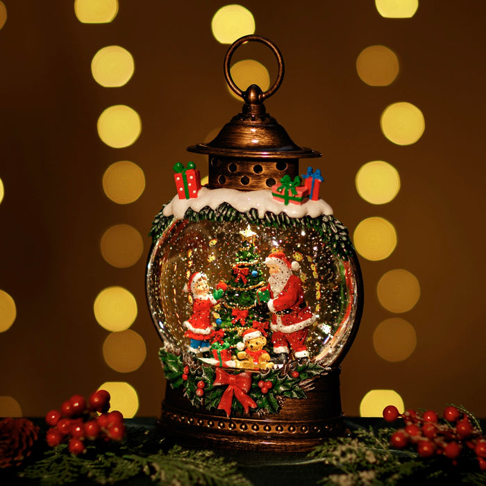 Snowing Gift Globe w/ Santa