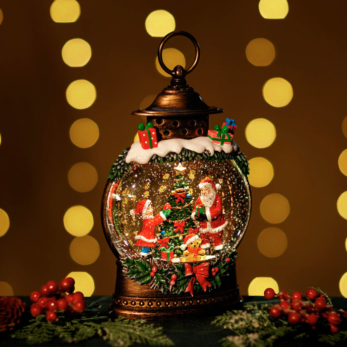 Snowing Gift Globe w/ Santa