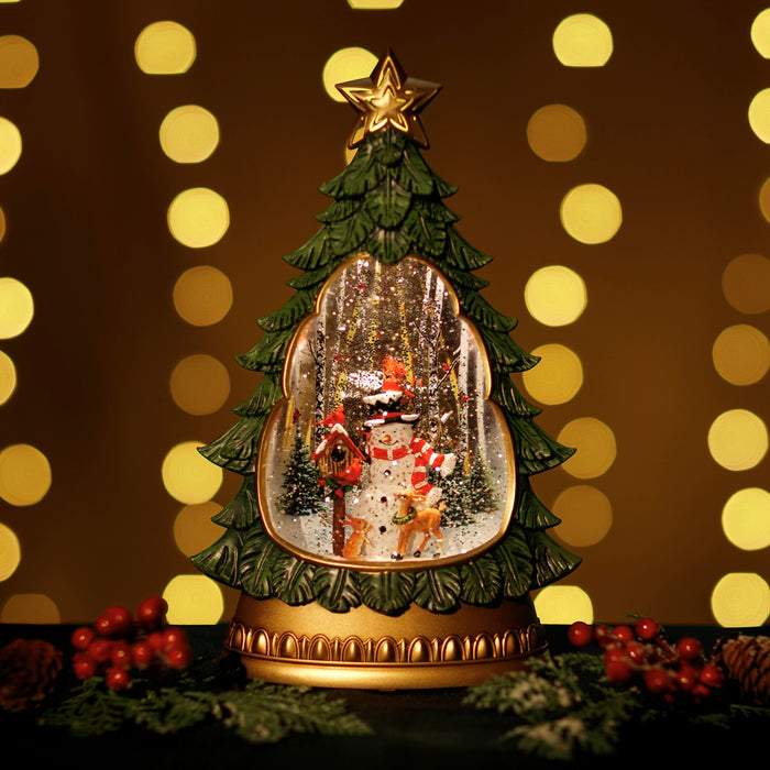 Snowing Xmas Tree w/ Snowman
