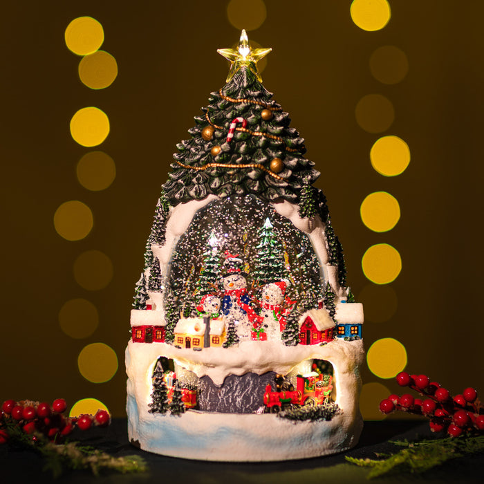 Snowing Xmas Tree / Snowmen & Rotating Train